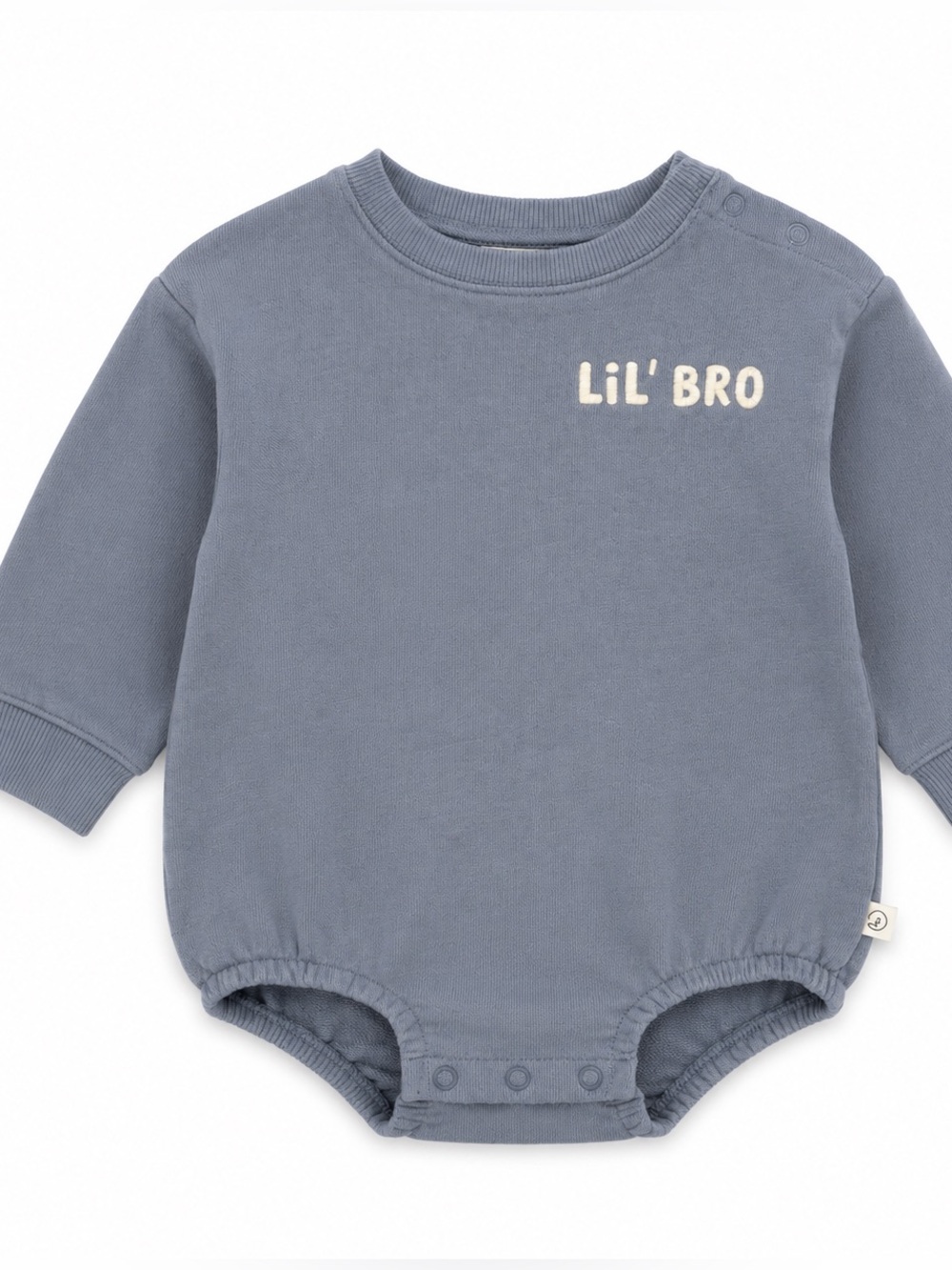Little Planet Lil' Bro Blue Baby Long-Sleeve Onesie Sweater